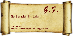 Galanda Frida névjegykártya